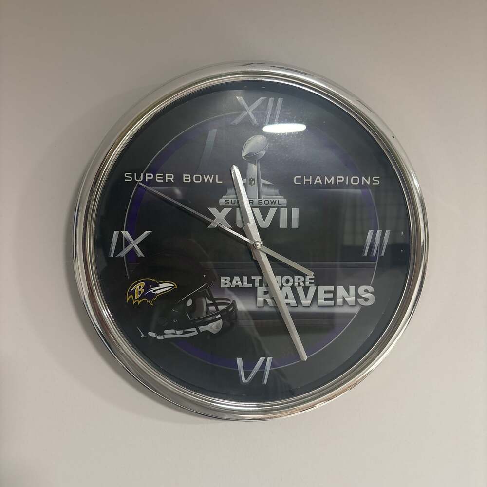 Baltimore Ravens 12" Chrome Wall Clock